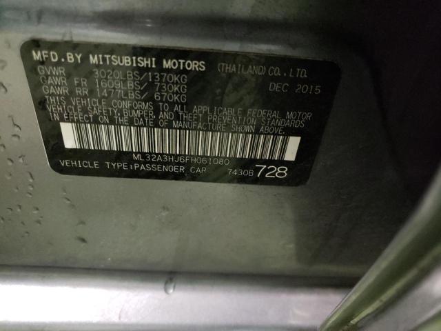 Photo 9 VIN: ML32A3HJ6FH061080 - MITSUBISHI MIRAGE DE 