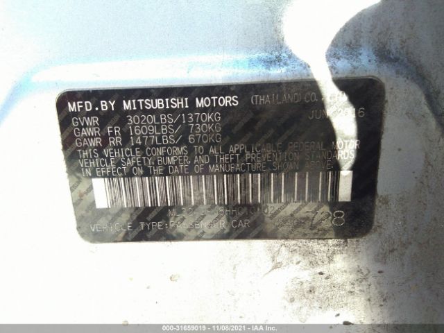 Photo 8 VIN: ML32A3HJ6HH010102 - MITSUBISHI MIRAGE 