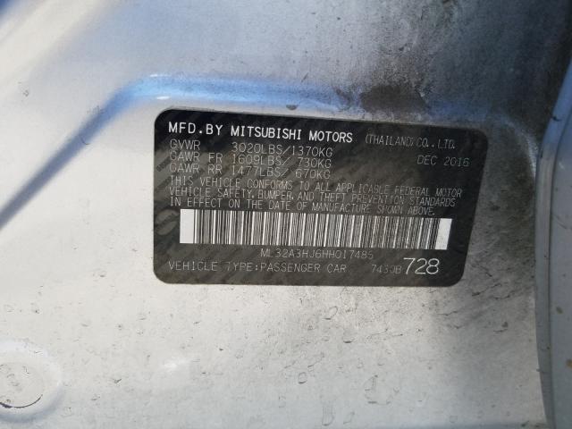 Photo 9 VIN: ML32A3HJ6HH017485 - MITSUBISHI MIRAGE ES 