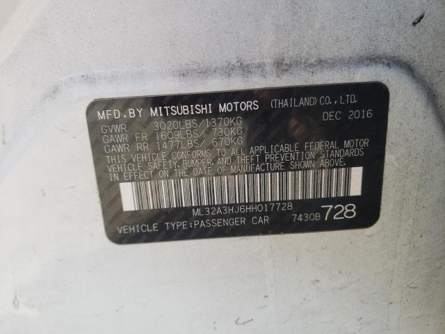 Photo 11 VIN: ML32A3HJ6HH017728 - MITSUBISHI MIRAGE ES 