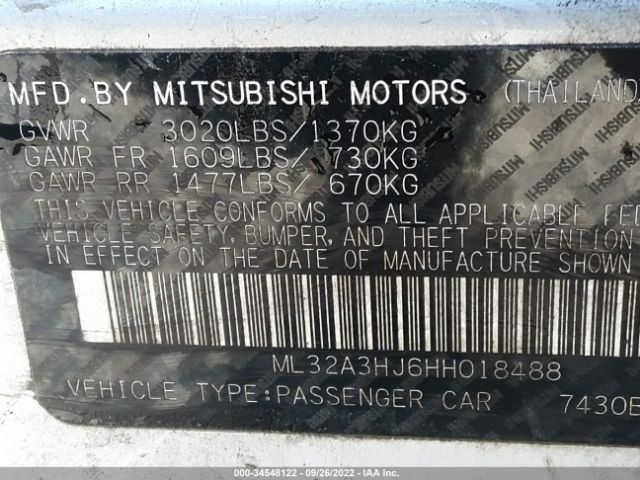 Photo 8 VIN: ML32A3HJ6HH018488 - MITSUBISHI MIRAGE 