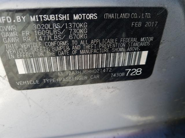 Photo 9 VIN: ML32A3HJ6HH021472 - MITSUBISHI MIRAGE ES 