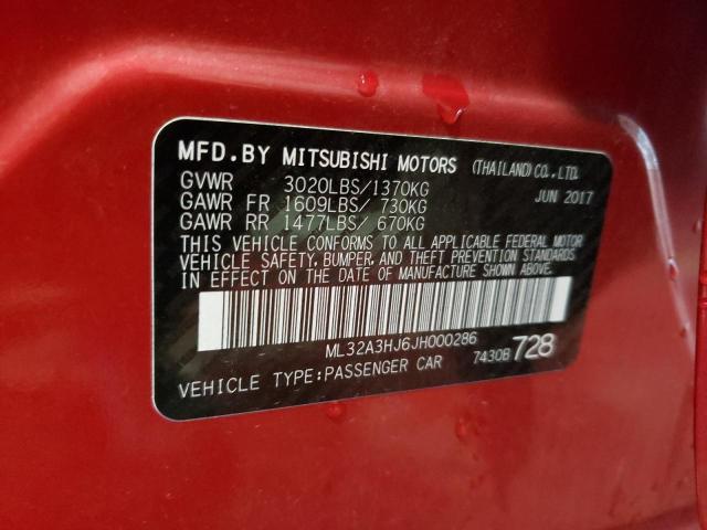 Photo 11 VIN: ML32A3HJ6JH000286 - MITSUBISHI MIRAGE ES 