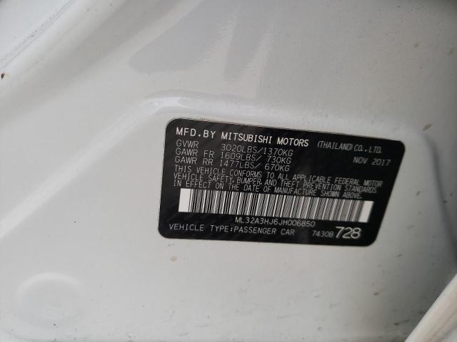 Photo 9 VIN: ML32A3HJ6JH006850 - MITSUBISHI MIRAGE ES 