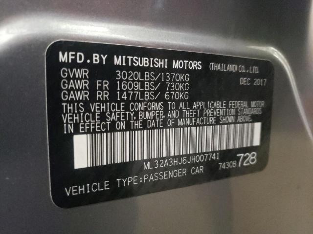 Photo 9 VIN: ML32A3HJ6JH007741 - MITSUBISHI MIRAGE ES 