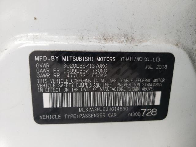 Photo 9 VIN: ML32A3HJ6JH014690 - MITSUBISHI MIRAGE ES 