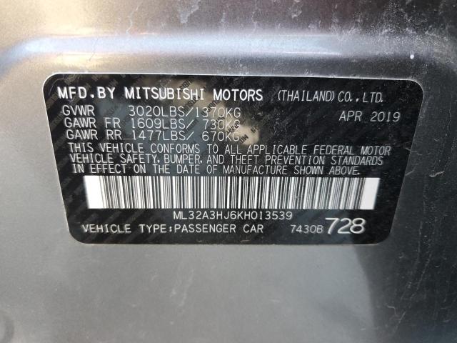 Photo 11 VIN: ML32A3HJ6KH013539 - MITSUBISHI MIRAGE ES 