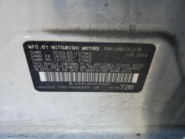 Photo 12 VIN: ML32A3HJ6KH015324 - MITSUBISHI MIRAGE ES 