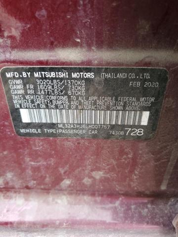 Photo 12 VIN: ML32A3HJ6LH007757 - MITSUBISHI MIRAGE ES 