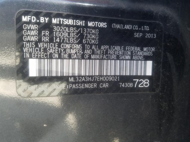 Photo 9 VIN: ML32A3HJ7EH009021 - MITSUBISHI MIRAGE DE 