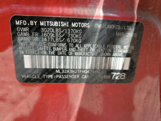 Photo 11 VIN: ML32A3HJ7FH047446 - MITSUBISHI MIRAGE DE 