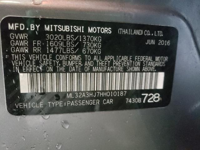 Photo 9 VIN: ML32A3HJ7HH010187 - MITSUBISHI MIRAGE ES 