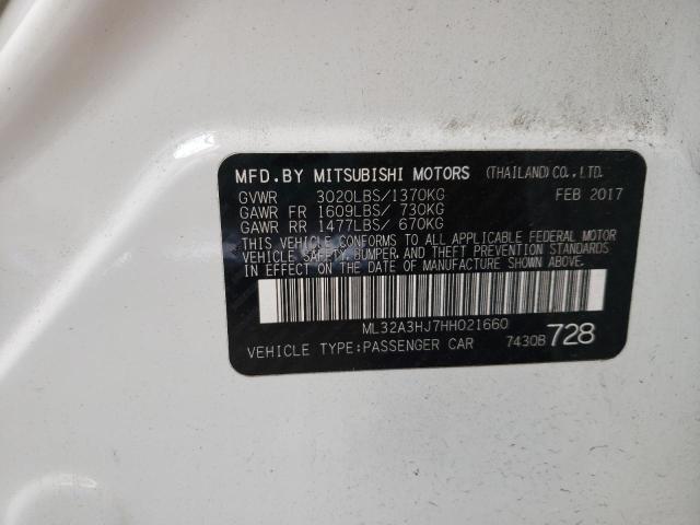 Photo 9 VIN: ML32A3HJ7HH021660 - MITSUBISHI MIRAGE ES 