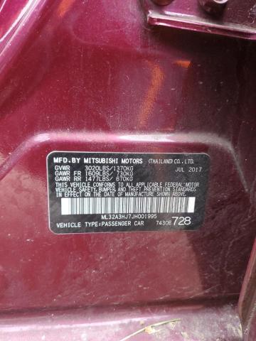 Photo 12 VIN: ML32A3HJ7JH001995 - MITSUBISHI MIRAGE ES 