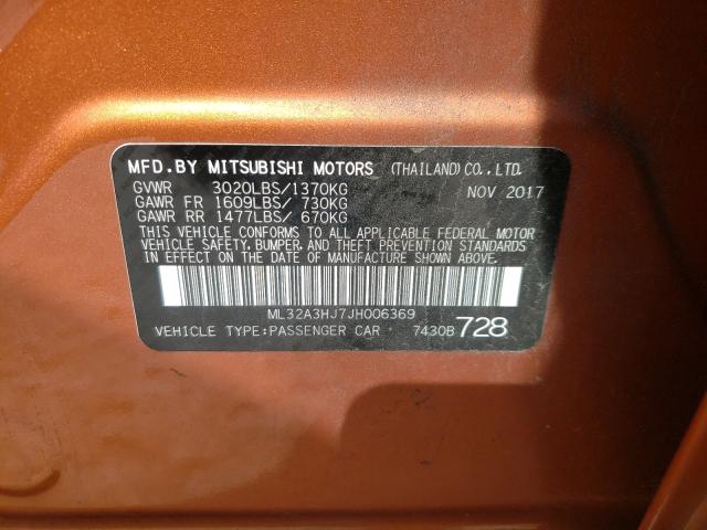 Photo 9 VIN: ML32A3HJ7JH006369 - MITSUBISHI MIRAGE ES 