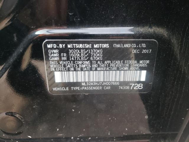 Photo 9 VIN: ML32A3HJ7JH007666 - MITSUBISHI MIRAGE ES 