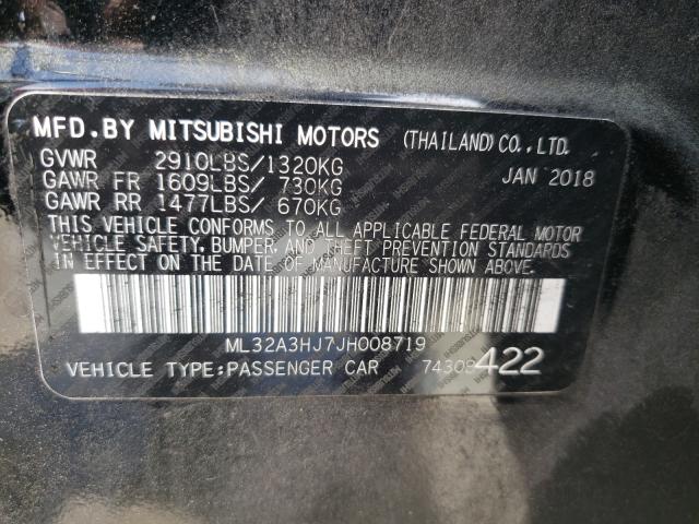 Photo 9 VIN: ML32A3HJ7JH008719 - MITSUBISHI MIRAGE ES 