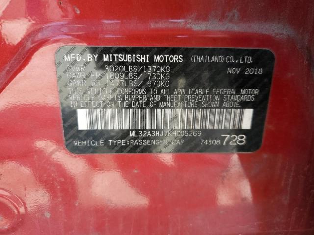 Photo 11 VIN: ML32A3HJ7KH005269 - MITSUBISHI MIRAGE 