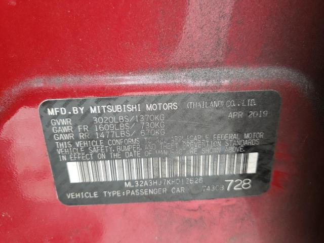 Photo 11 VIN: ML32A3HJ7KH012626 - MITSUBISHI MIRAGE 