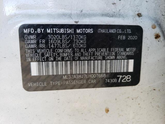 Photo 9 VIN: ML32A3HJ7LH007668 - MITSUBISHI MIRAGE ES 