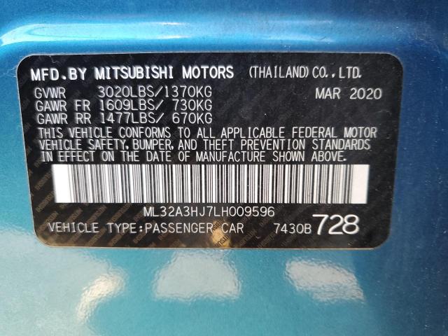 Photo 9 VIN: ML32A3HJ7LH009596 - MITSUBISHI MIRAGE ES 