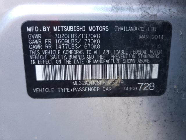 Photo 9 VIN: ML32A3HJ8EH023719 - MITSUBISHI MIRAGE DE 