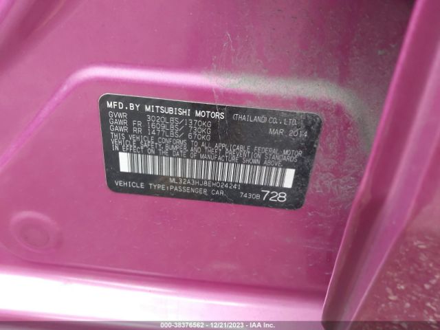 Photo 8 VIN: ML32A3HJ8EH024241 - MITSUBISHI MIRAGE 