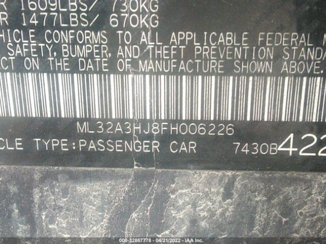 Photo 8 VIN: ML32A3HJ8FH006226 - MITSUBISHI MIRAGE 