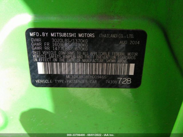 Photo 8 VIN: ML32A3HJ8FH009465 - MITSUBISHI MIRAGE 