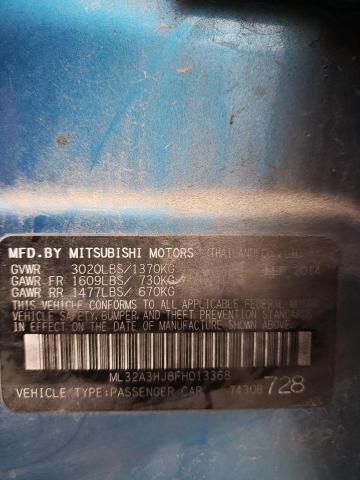 Photo 9 VIN: ML32A3HJ8FH013368 - MITSUBISHI MIRAGE DE 