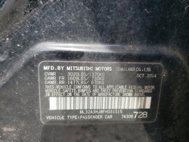 Photo 9 VIN: ML32A3HJ8FH031515 - MITSUBISHI MIRAGE DE 