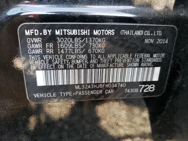 Photo 11 VIN: ML32A3HJ8FH034740 - MITSUBISHI MIRAGE DE 