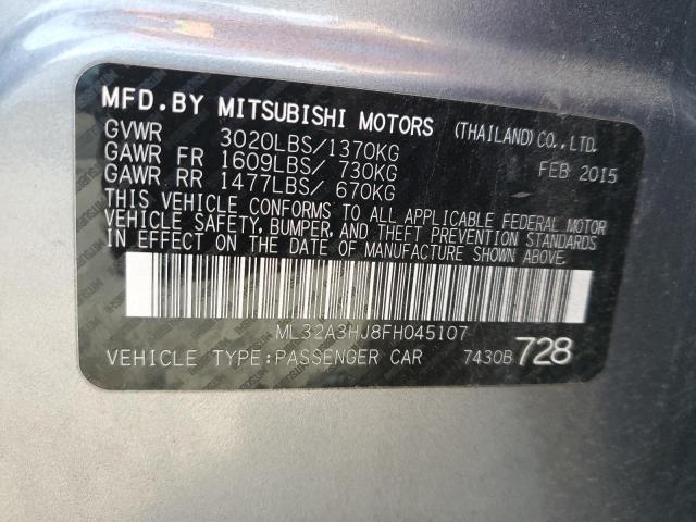 Photo 11 VIN: ML32A3HJ8FH045107 - MITSUBISHI MIRAGE DE 