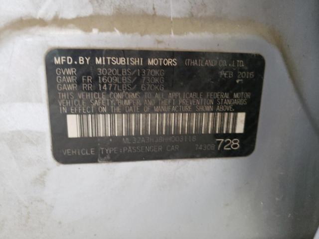 Photo 11 VIN: ML32A3HJ8HH003118 - MITSUBISHI MIRAGE ES 