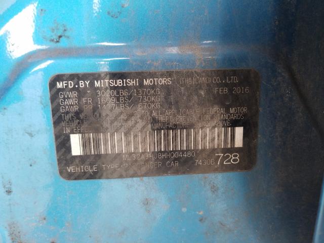 Photo 9 VIN: ML32A3HJ8HH004480 - MITSUBISHI MIRAGE 