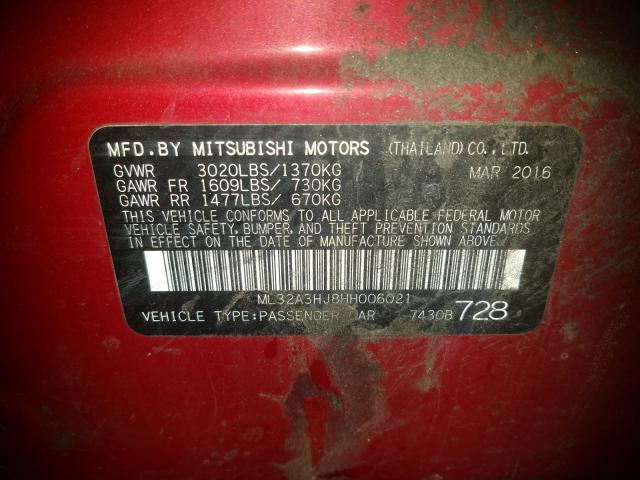 Photo 9 VIN: ML32A3HJ8HH006021 - MITSUBISHI MIRAGE ES 