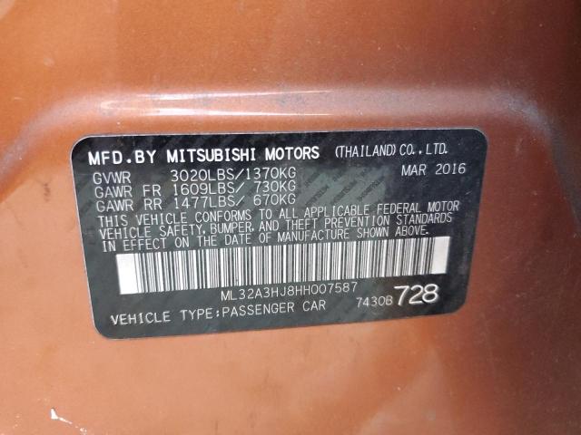 Photo 11 VIN: ML32A3HJ8HH007587 - MITSUBISHI MIRAGE 