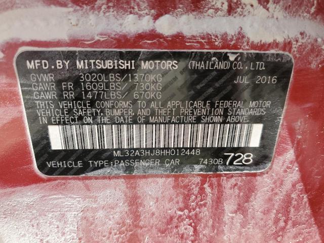 Photo 11 VIN: ML32A3HJ8HH012448 - MITSUBISHI MIRAGE 