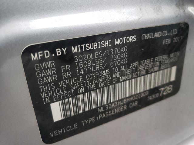 Photo 9 VIN: ML32A3HJ8HH021909 - MITSUBISHI MIRAGE ES 