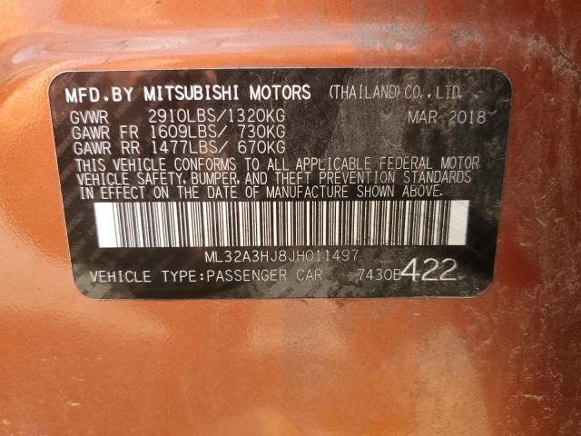 Photo 12 VIN: ML32A3HJ8JH011497 - MITSUBISHI MIRAGE 