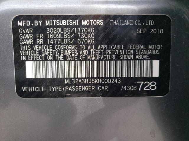 Photo 12 VIN: ML32A3HJ8KH000243 - MITSUBISHI MIRAGE 