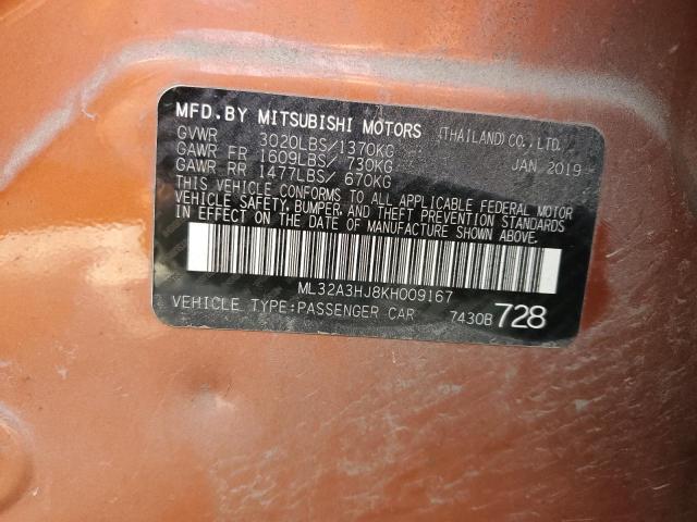 Photo 12 VIN: ML32A3HJ8KH009167 - MITSUBISHI MIRAGE ES 