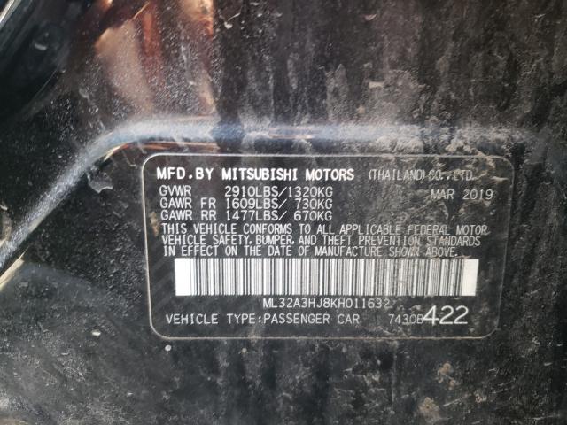 Photo 9 VIN: ML32A3HJ8KH011632 - MITSUBISHI MIRAGE ES 