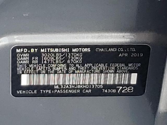 Photo 11 VIN: ML32A3HJ8KH013705 - MITSUBISHI MIRAGE ES 