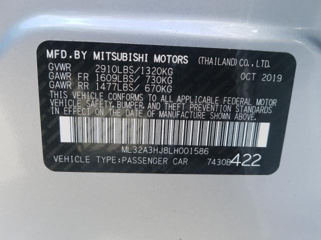 Photo 9 VIN: ML32A3HJ8LH001586 - MITSUBISHI MIRAGE ES 