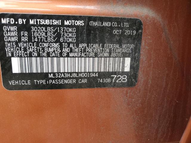 Photo 11 VIN: ML32A3HJ8LH001944 - MITSUBISHI MIRAGE ES 