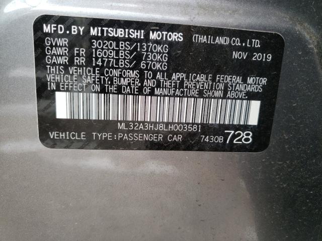 Photo 9 VIN: ML32A3HJ8LH003581 - MITSUBISHI MIRAGE ES 