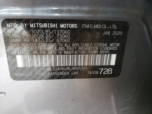 Photo 9 VIN: ML32A3HJ8LH005301 - MITSUBISHI MIRAGE ES 