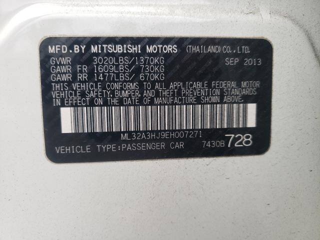 Photo 9 VIN: ML32A3HJ9EH007271 - MITSUBISHI MIRAGE DE 