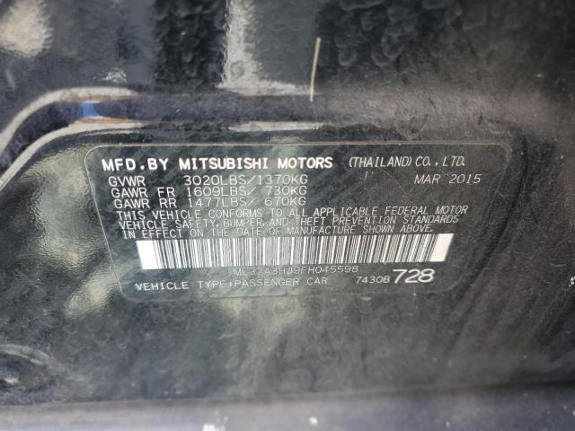 Photo 11 VIN: ML32A3HJ9FH045598 - MITSUBISHI MIRAGE DE 